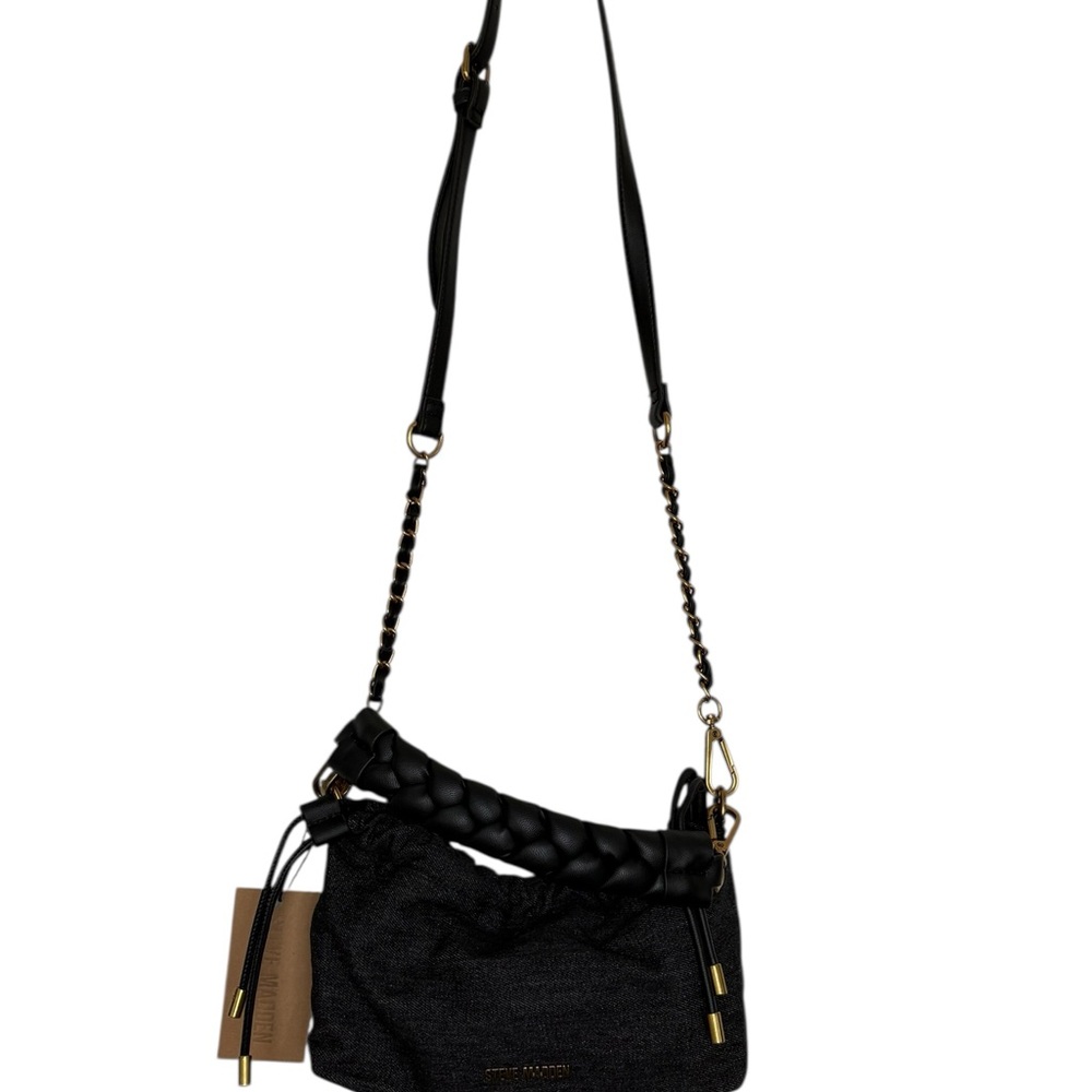 Steve Madden Black and Gold Braided Handbag - Picture 8 of 9